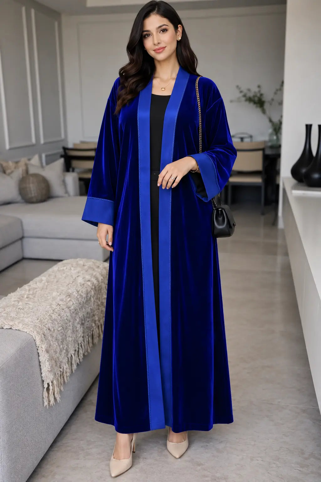(قطعة واحدة)كيمونو فاخرة موبرة ✨